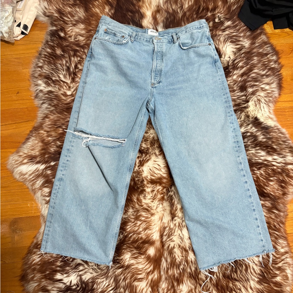 PRICE DROP - AGolde Low Rise Baggy Ripped Jeans